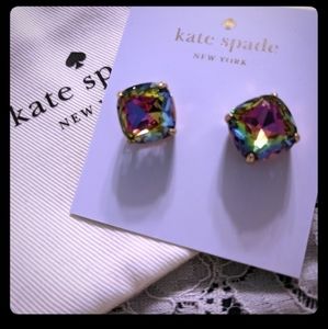 Kate Spade *RARE*multicolored gold square earrings